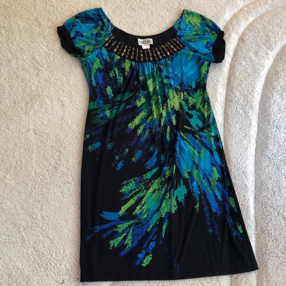Robbie Bee convertible shoulder tropical summer dress